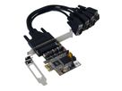 EXSYS EX-44384 PCI Express x1 kaart 4x serieel RS-232 (kabel met 4x 9-pins connector)