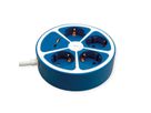 ROLINE 4-voudige stekkerdoos met schakelaar, rond, , USB-oplader A+C, blauw, 3 m