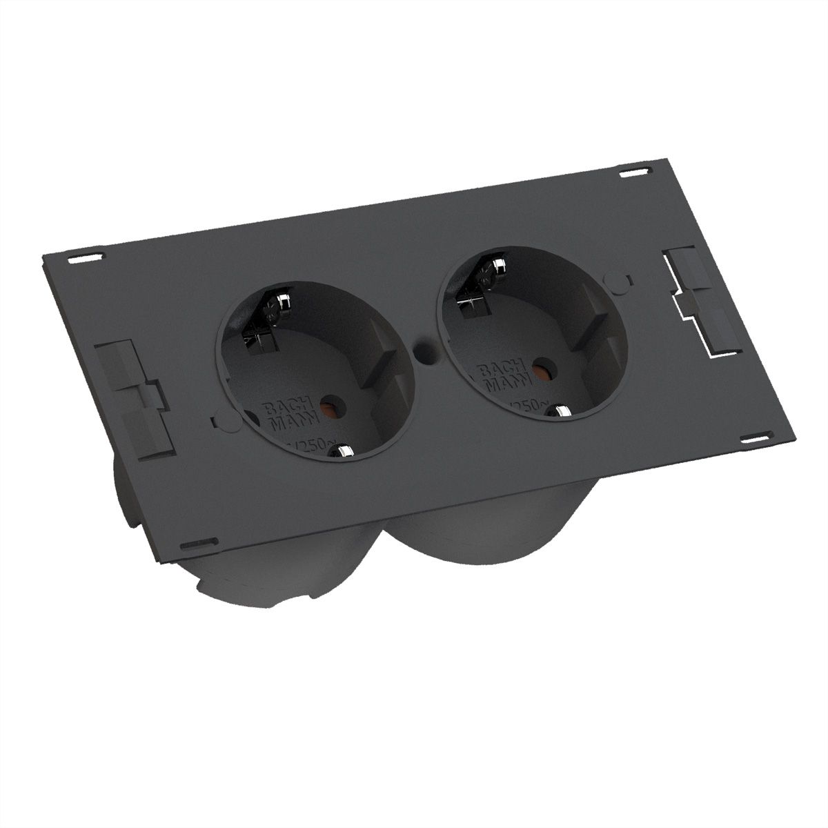 BACHMANN DUE 2x protective contact, black, 0.2 m