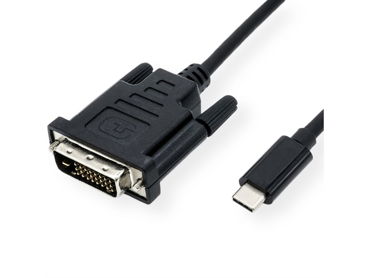 VALUE USB type C - DVI adapterkabel, M/M, 1 m