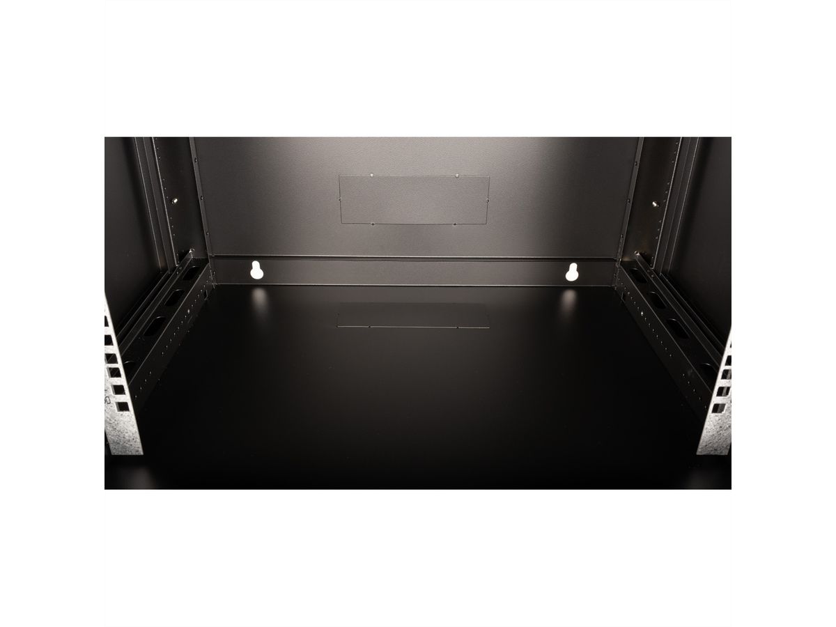 VALUE 19-Zoll Wandgehäuse 6HE, 600x450mm schwarz, Bausatz