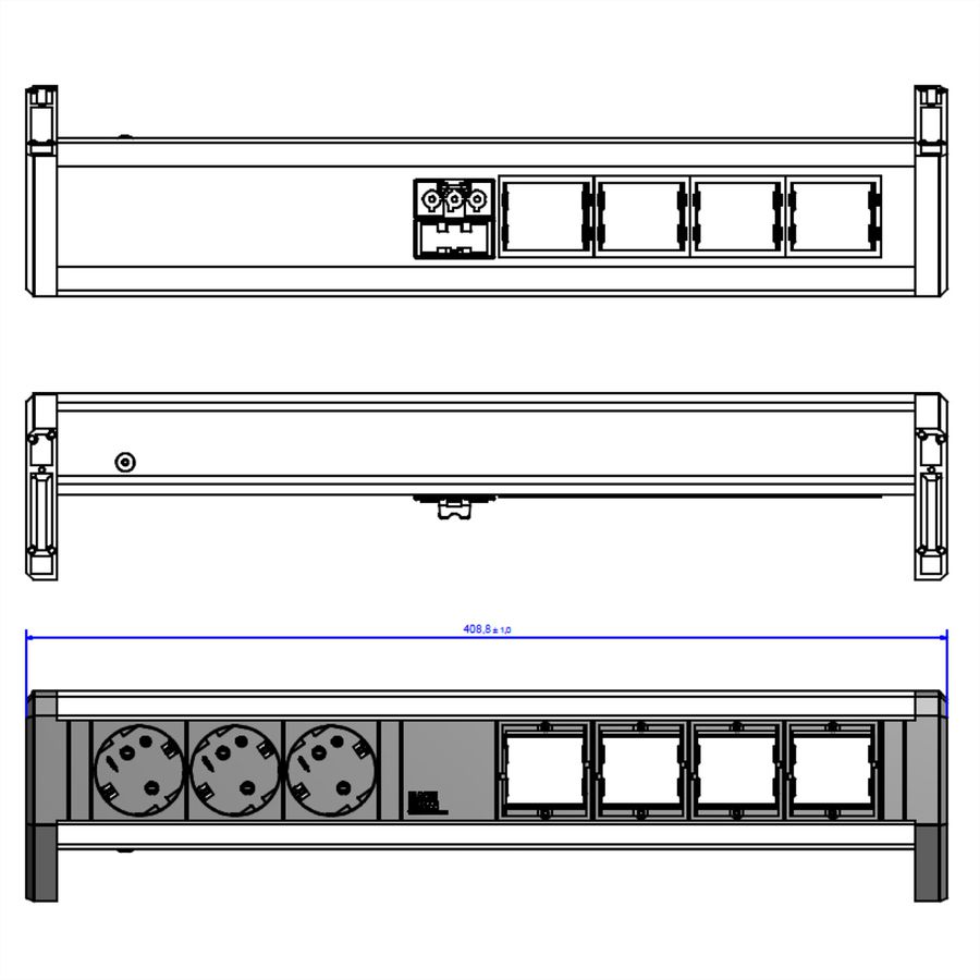 BACHMANN DESK 3x Geaard stopcontact 4x ABD GST18