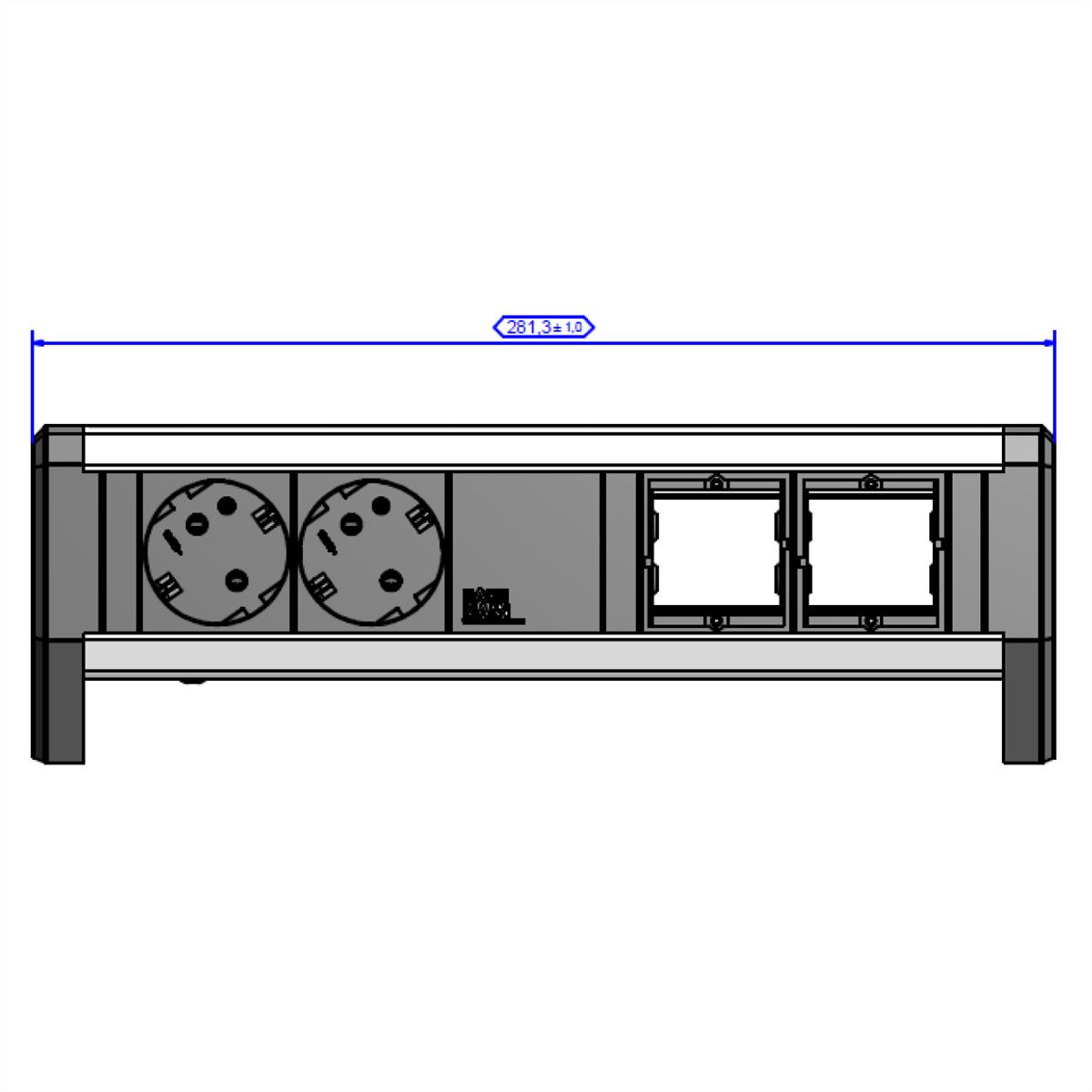 BACHMANN DESK 2x geaard stopcontact, 2x ABD GST18