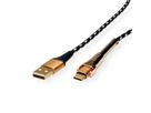 ROLINE GOLD USB 2.0 Cable, C - A, M/M, with Smartphone support function, 1 m