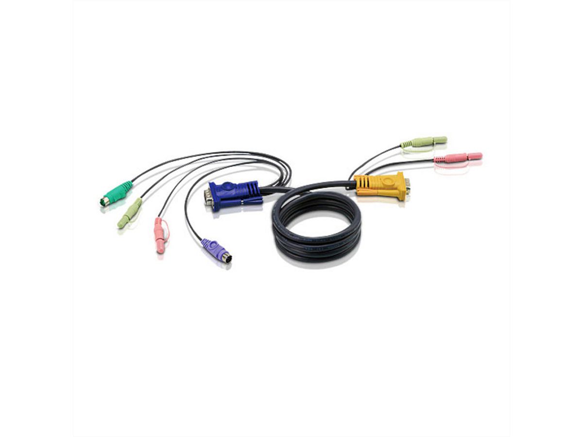 ATEN 2L-5305P KVM Cable VGA, PS/2 and Audio, black, 5 m