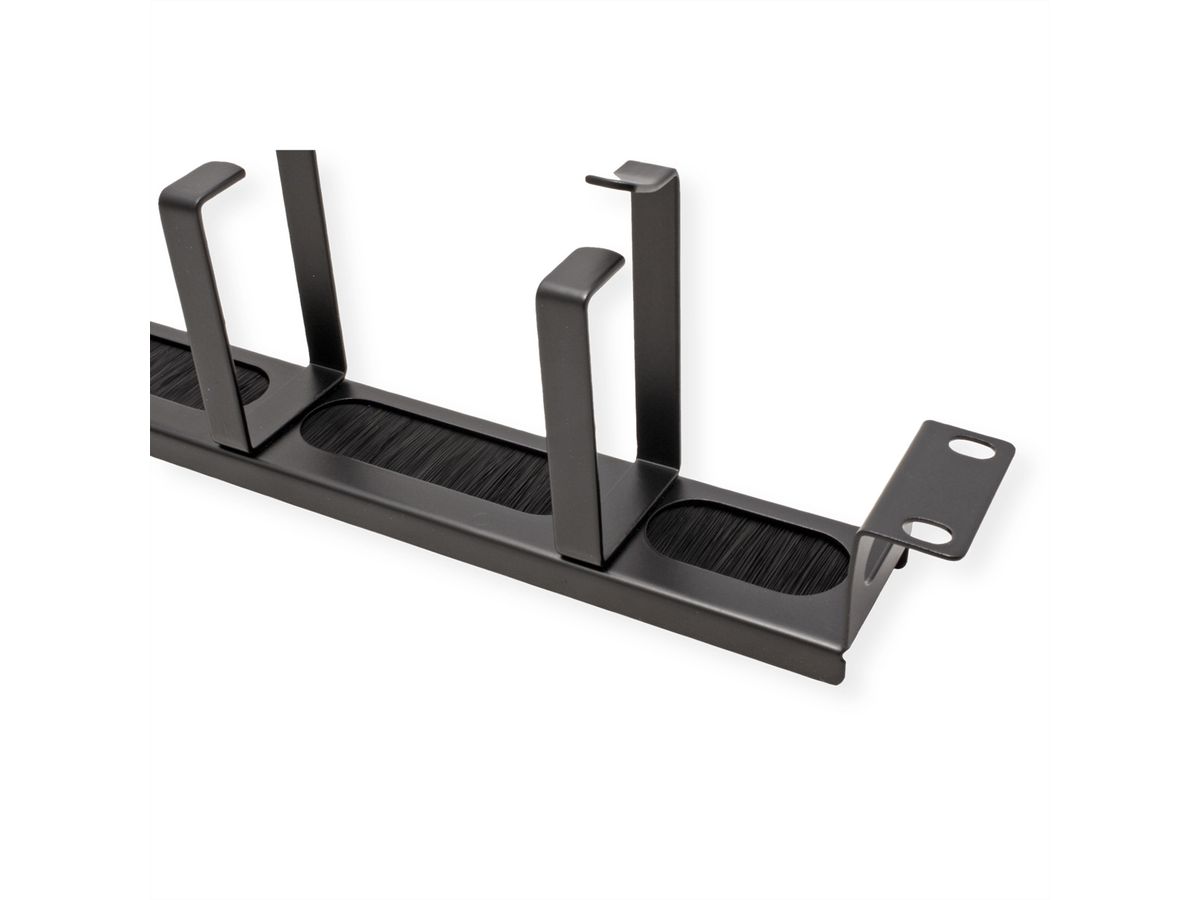 VALUE  19" frontpaneel, 4 ogen type G, kabeldoorvoer (borstel), zwart