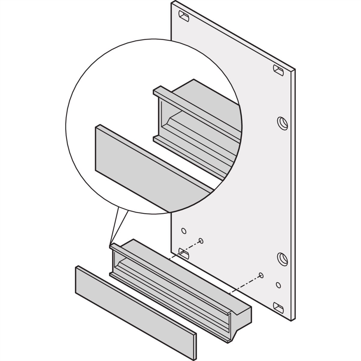 SCHROFF kunststof handgreep trapeziumvormig zwart, 14 pk