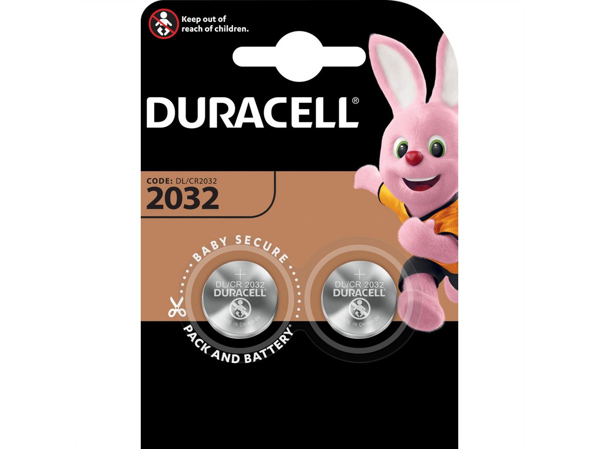 DURACELL knoopcel CR2032-2, verpakking van 2