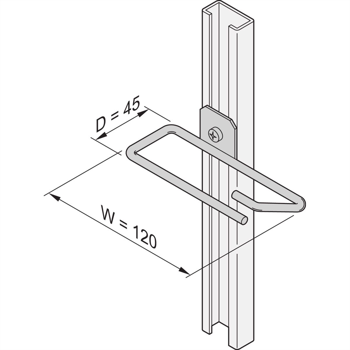 SCHROFF Cable Eye for C-Rail, Steel, 120 x 45 mm
