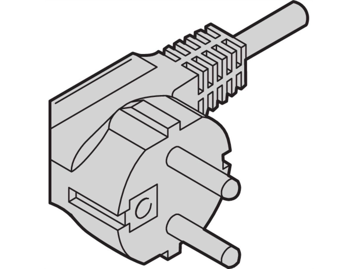 SCHROFF-aardcontact/UTE-voedingskabel voor 19"-ventilator, 2,5 m