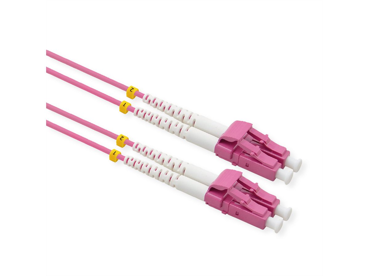 VALUE  FO Jumper Cable 50/125µm OM4, LC/LC, Low-Loss-Connector, violet, 3 m