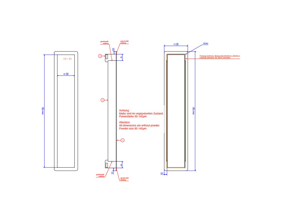 BACHMANN POWER FRAME inbouwframe Groot 6-voudig, zilver