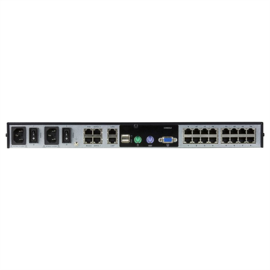 ATEN KN1116VA KVM over IP switch, 16 poorts, 2 bussystemen, voor cat.5e/6, met geluidsoverdracht en virtuele gegevensdragers