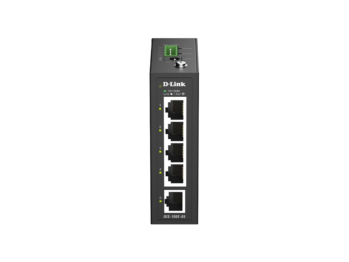 D-Link DIS-100E-05 5-Port Switch, Industrial Fast Ethernet Unmanaged