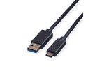 ROLINE GREEN USB 3.2 Gen 1 Cable, A-C, M/M, black, 1 m