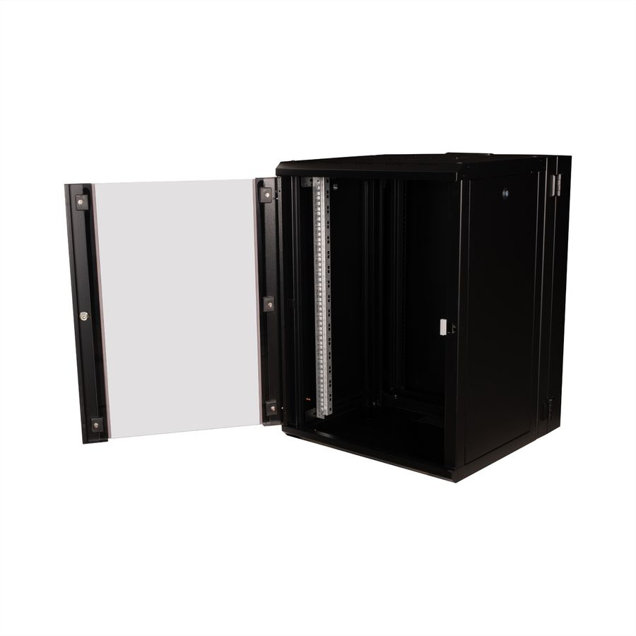ROLINE 19-inch wall-mounted housing Pro 16 U, 600x600 WxD two-piece swivelling black