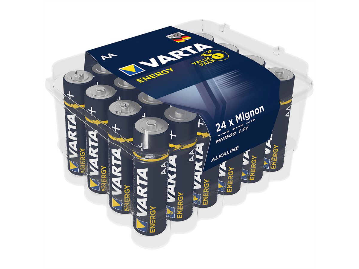 VARTA Batterij Mignon AA, AM-3, LR 06, 1,5 V, 24 stuks