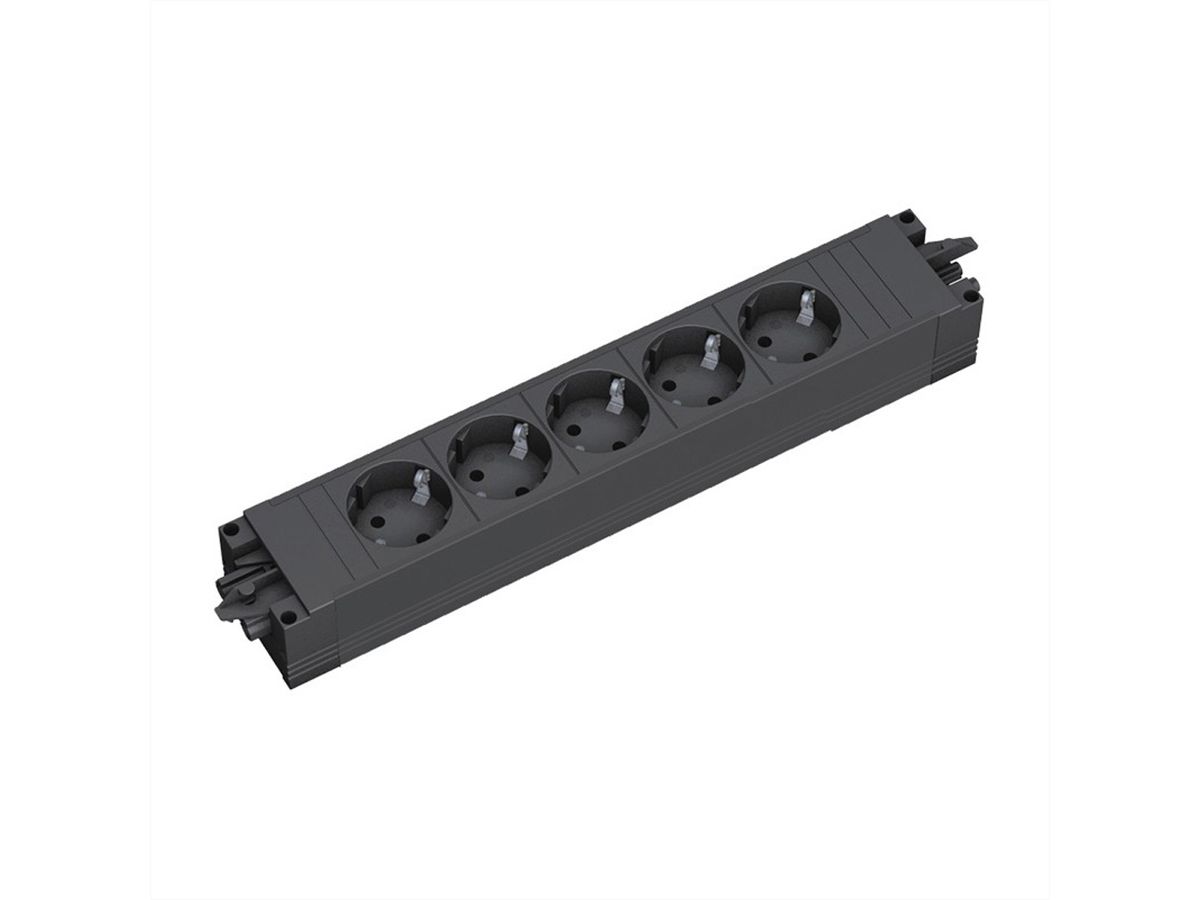 BACHMANN STEP BASE 5x earthing contact, black