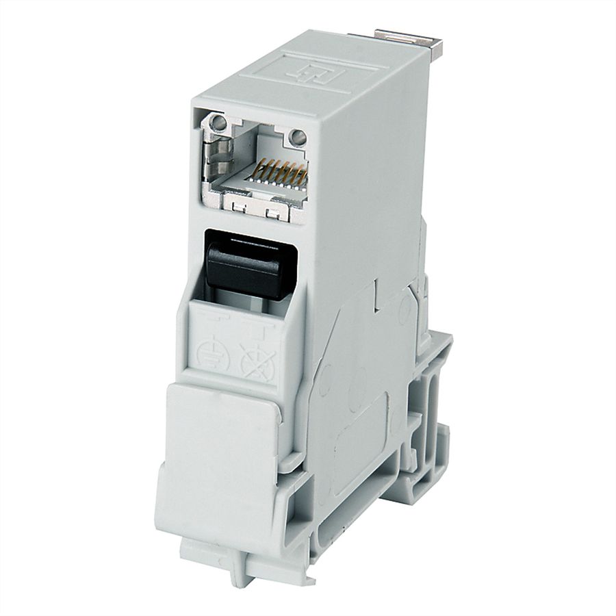 TELEGÄRTNER STX DIN-rail connector , RJ45 module B Cat.6A (ISO/IEC)