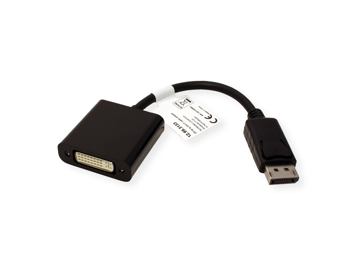 VALUE DisplayPort - DVI Adapter, DP Male - DVI Female, 0,15 m