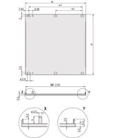 SCHROFF Frontplaat, U-profiel, Refrofit afscherming, 6 HE, 7 HE, 2,5 mm, Al, voorzijde geanodiseerd, achterzijde geleidend