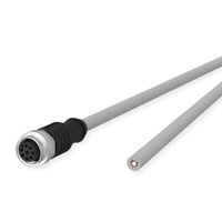 METZ CONNECT M12 Sensor-/Aktorleitung, A-kodiert, M12 Buchse gerade - freies Leitungsende, grau, 10 m