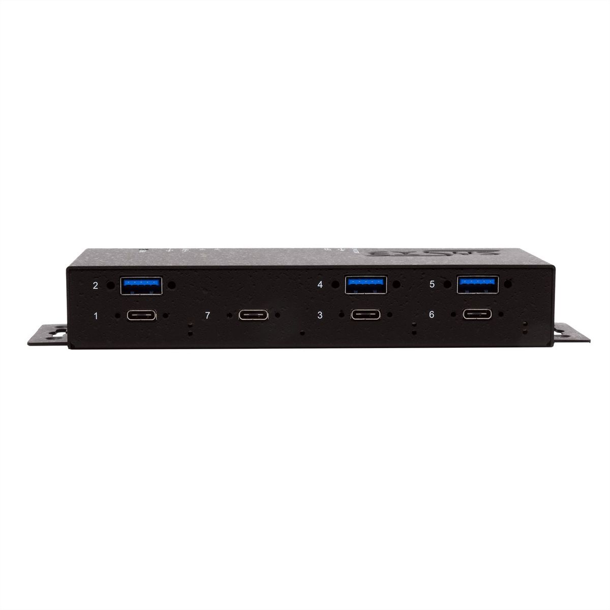 EXSYS EX-1237HMVS 7 Port USB 3.2 Gen2 Hub mit 4 x USB-C und 3 x USB-A Anschluss