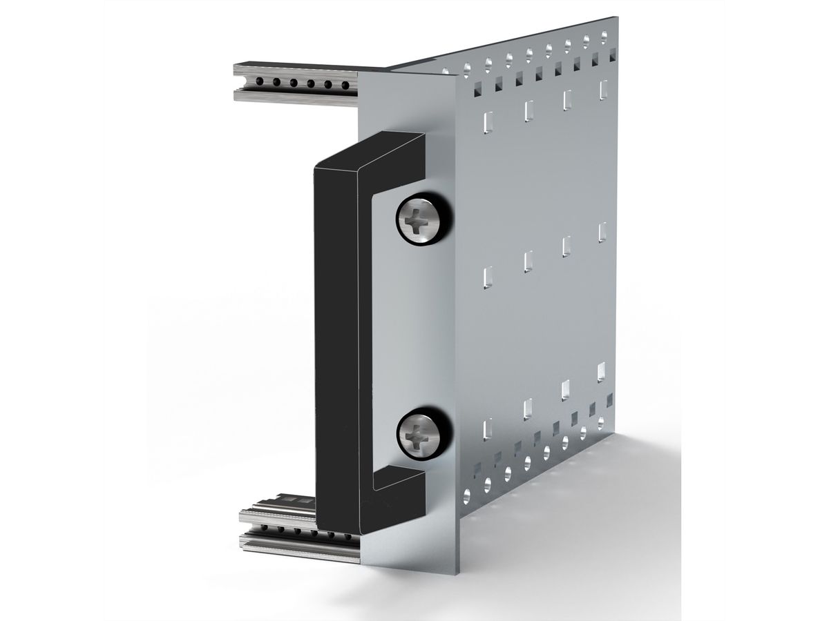 SCHROFF eendelige voorhandgreep, breedte 12,2 mm, zwart geanodiseerd, 3 HE, 102 mm