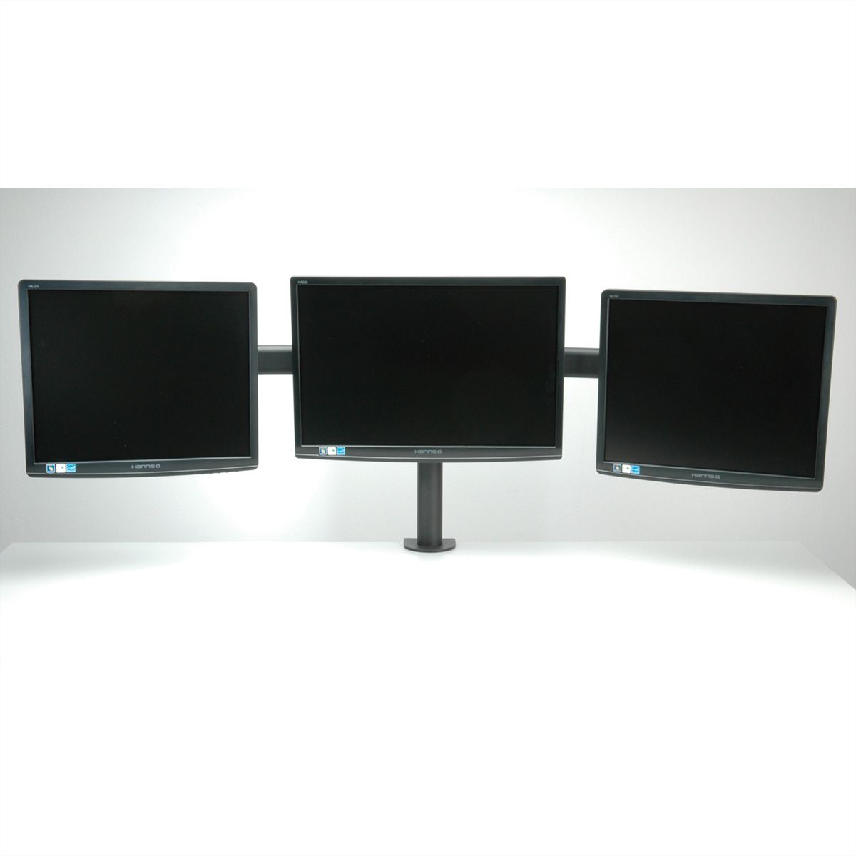 VALUE Drievoudige LCD-arm, tafelmontage, zwart