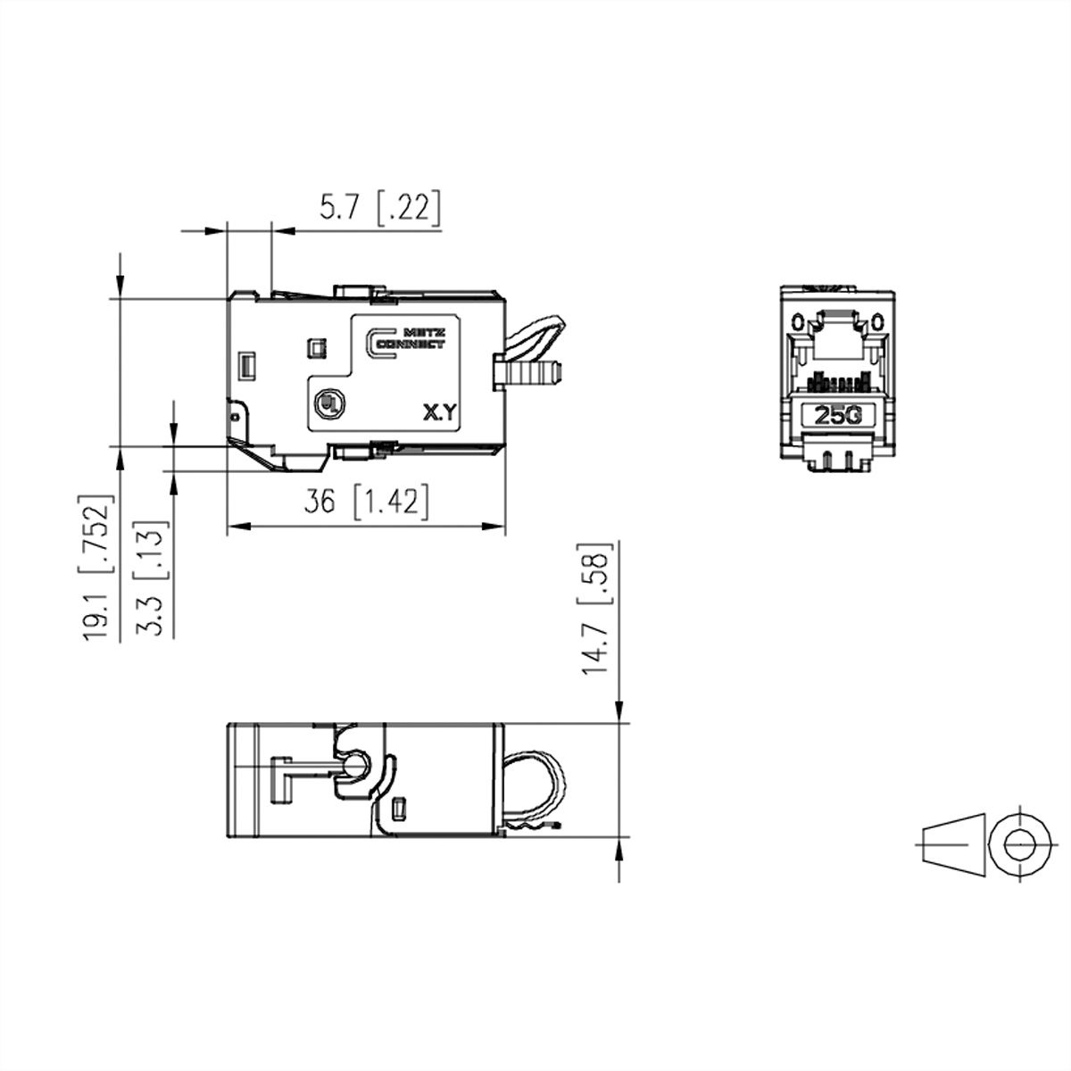 METZ CONNECT 25G-net Jack, 25G-module
