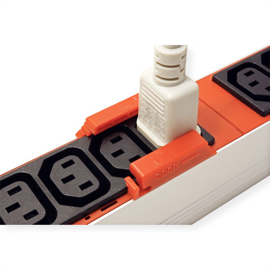 BACHMANN PDU locking clips, for C13 sockets, Set of 12, red