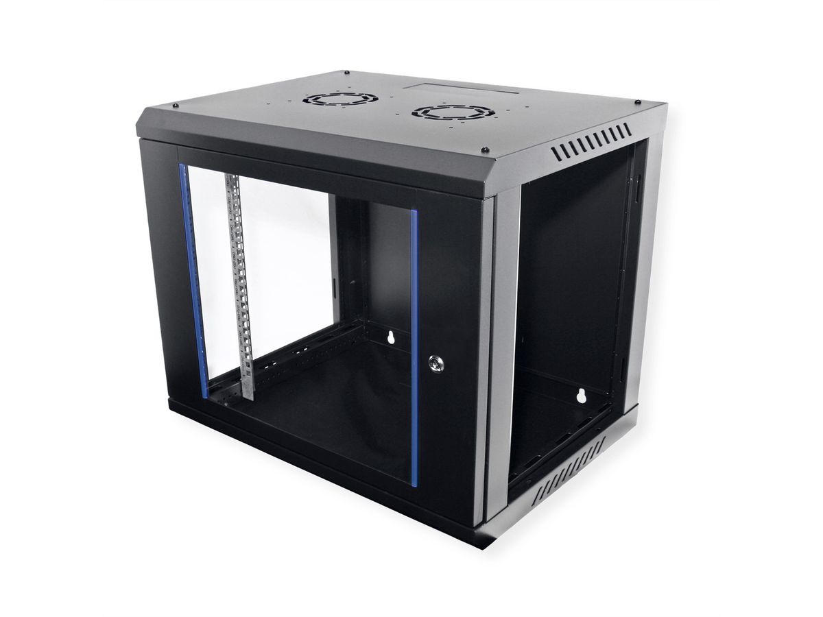 VALUE 19 inch wandbehuizing 9HE, 600x450 mm zwart, bouwpakket