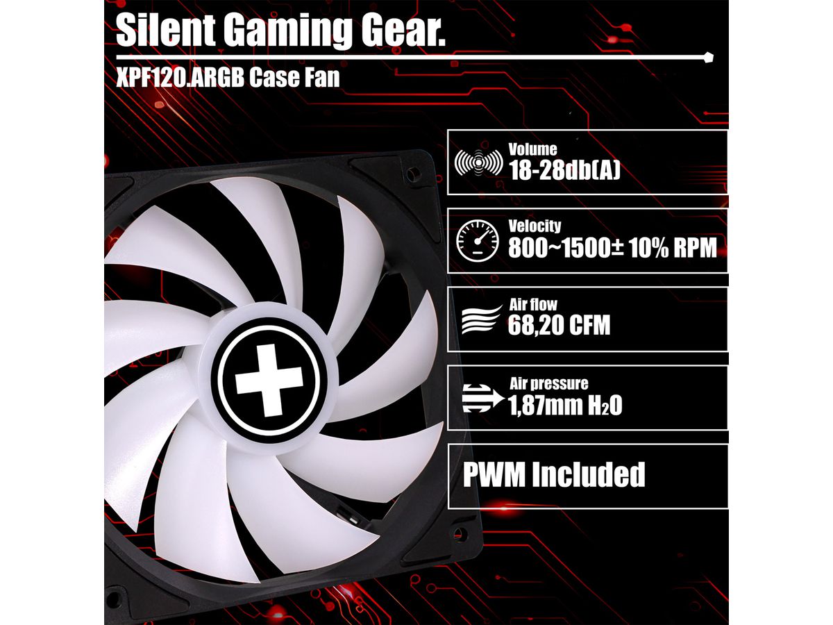 Xilence XPF120.ARGB 120mm PWM Case Fan, ARGB LED
