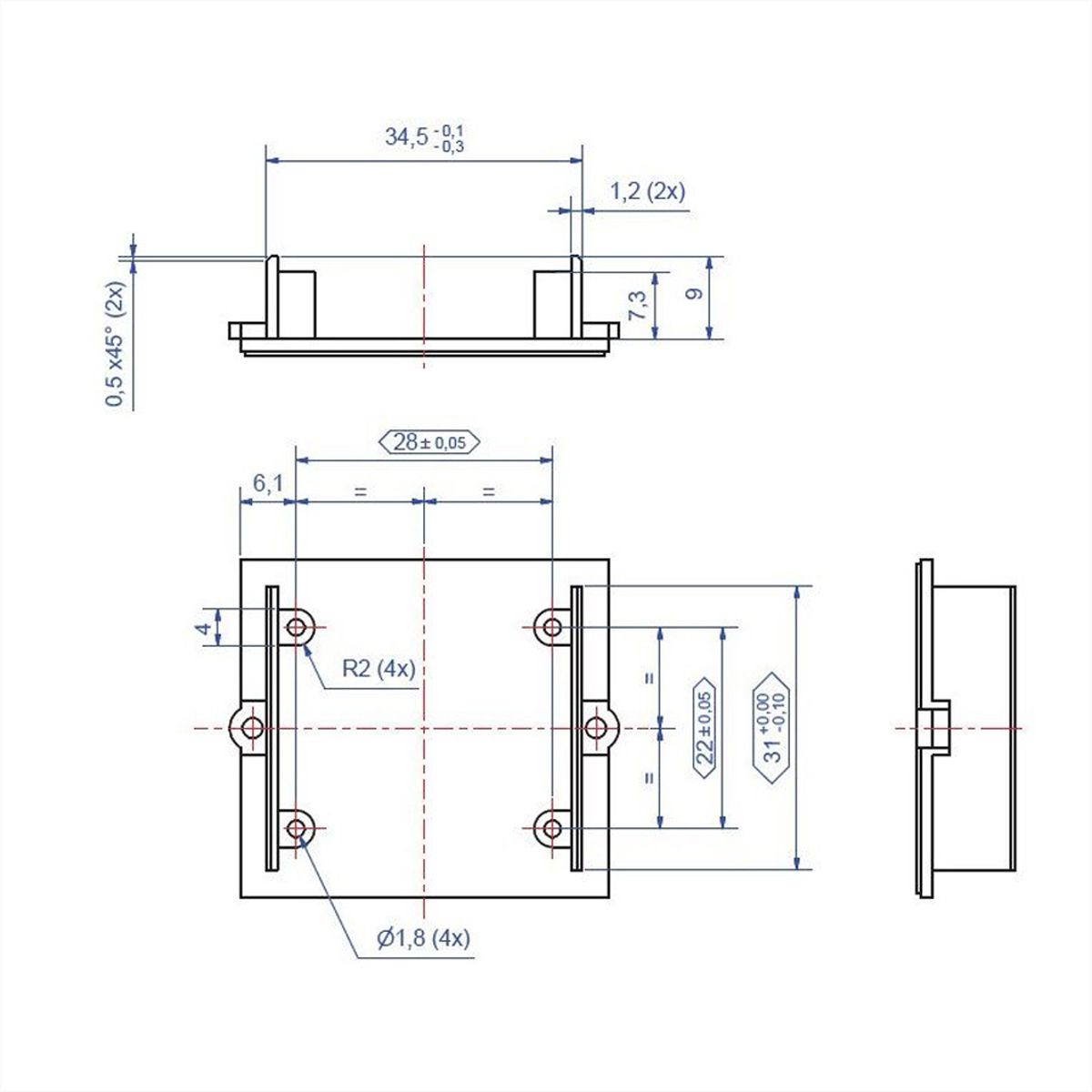 BACHMANN custom module blind deksel met schroefdome, zwart