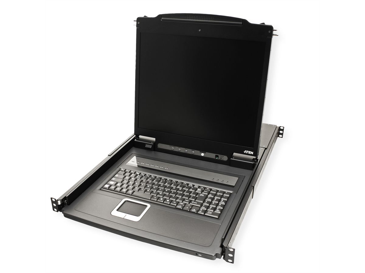 ATEN CL1308N KVM-Switch, 48cm TFT, VGA, PS/2-USB, 8 Port, US-Layout