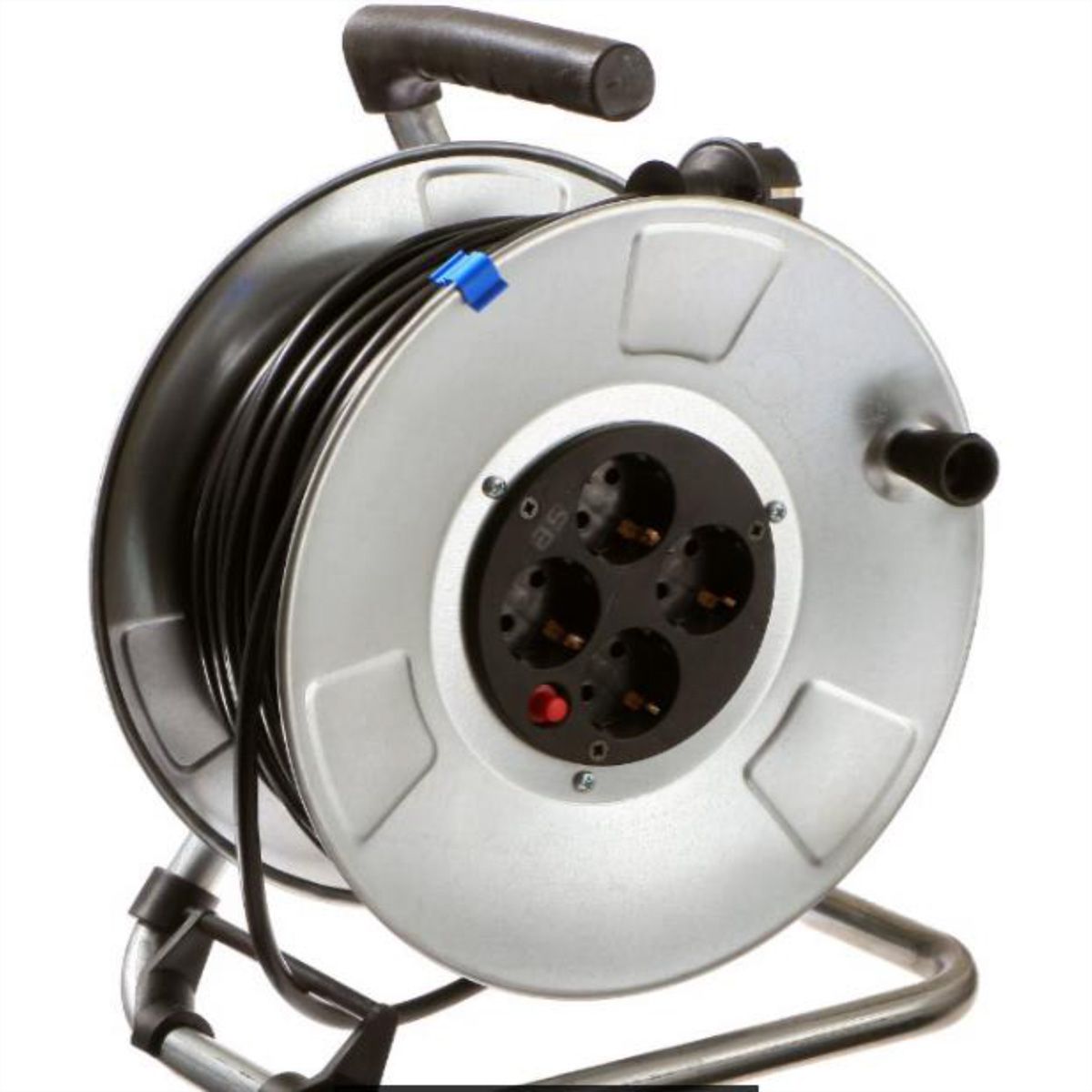 BACHMANN sheet steel cable reel 4-f. 25m, H05RR-F 3G1.5mm, IP20