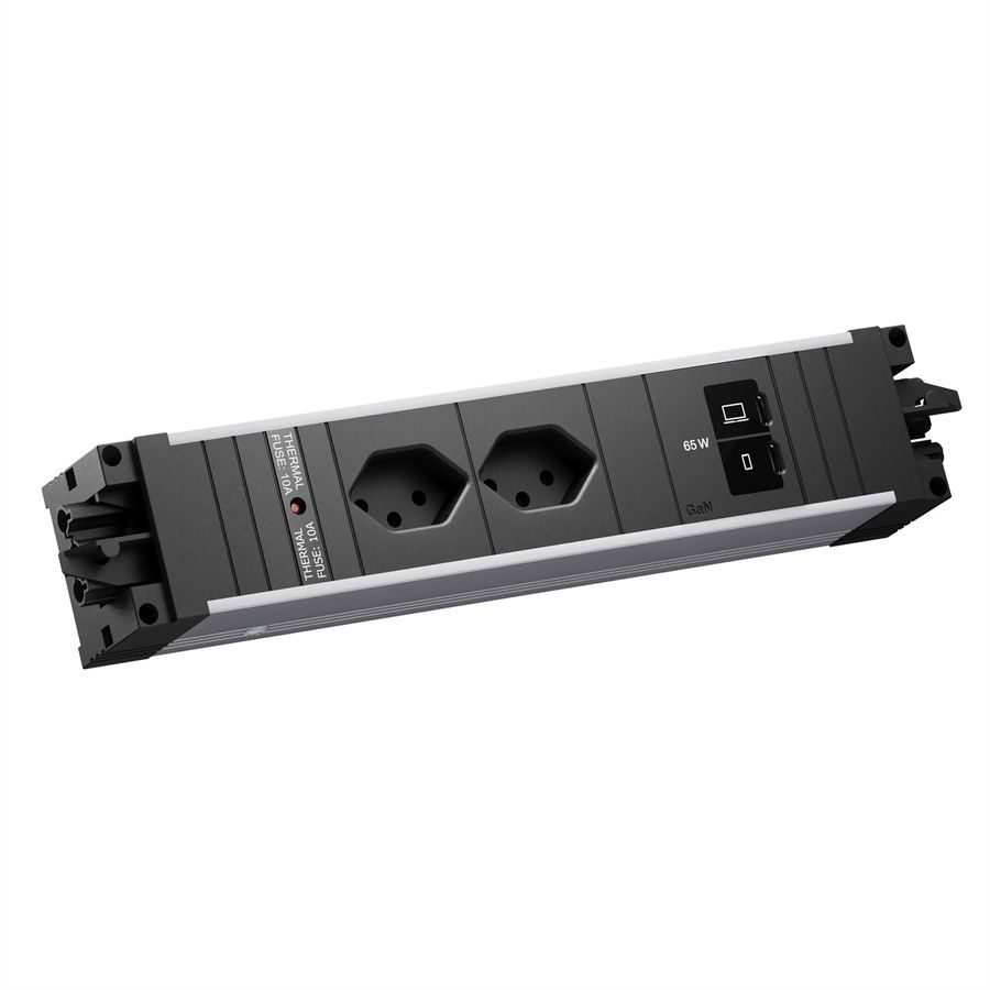 BACHMANN STEP ALU 2xCH 90°, 1xUSB C/C 65W