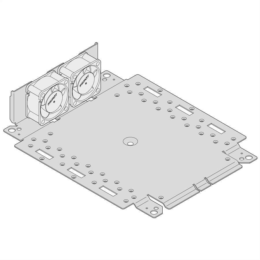 SCHROFF Interscale montageplaat met ingebouwde ventilatorhouder en ventilatoren, 3 HE, 444 TW, 310D, 2 ventilatoren (119 x 119 x 25)