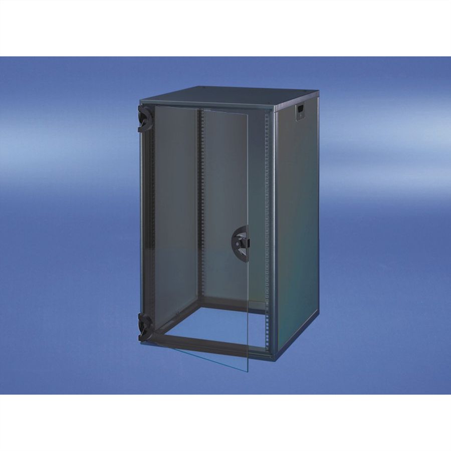 SCHROFF Novastar Cabinet With Glazed Door and Rear Panel, Slim-Line, RAL 7021, 589H 553W 600D