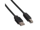 ROLINE USB 2.0 Flat Cable, type A-B, black, 0.8 m