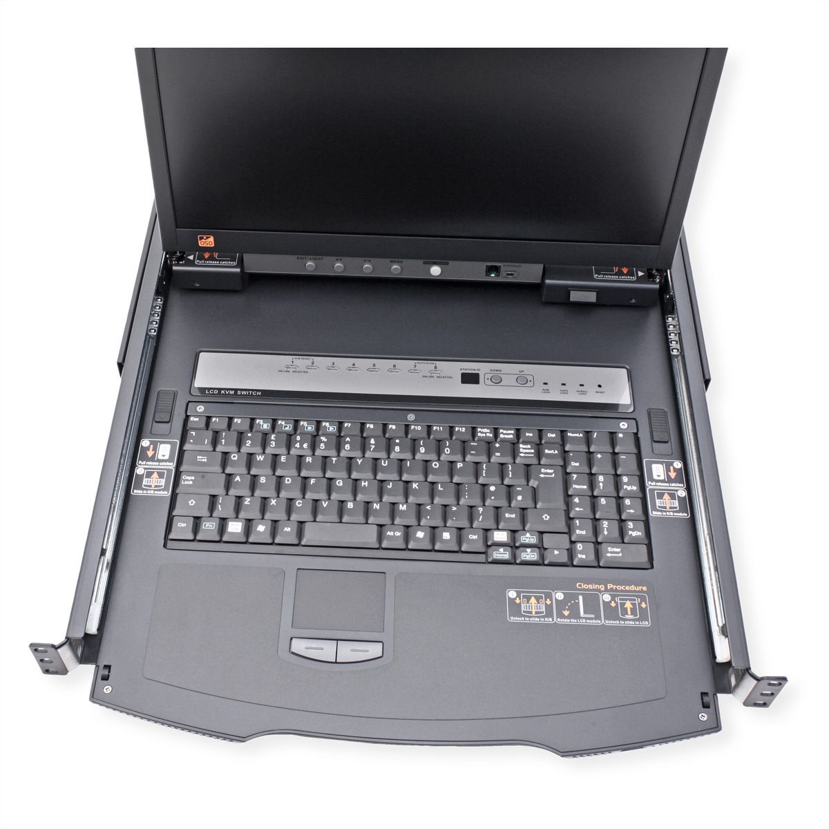 ATEN KL1508AiN KVM Over IP-switch, 8-poorts, 48 cm LCD, VGA, PS/2-USB, DE-Layout