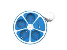 ROLINE 4-voudige stekkerdoos met schakelaar, rond, , USB-oplader A+C, blauw, 3 m