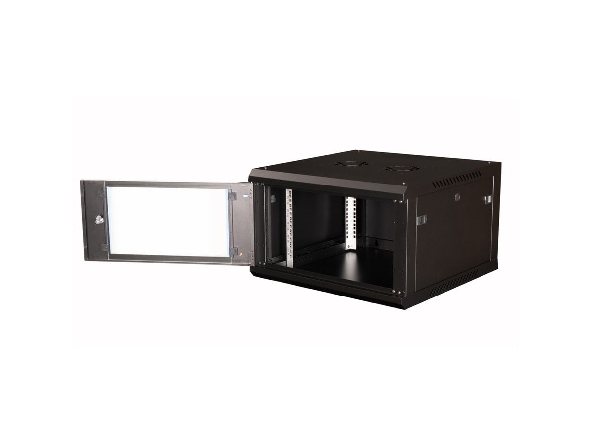 VALUE 19-Zoll Wandgehäuse 6HE, 600x600mm schwarz, Bausatz