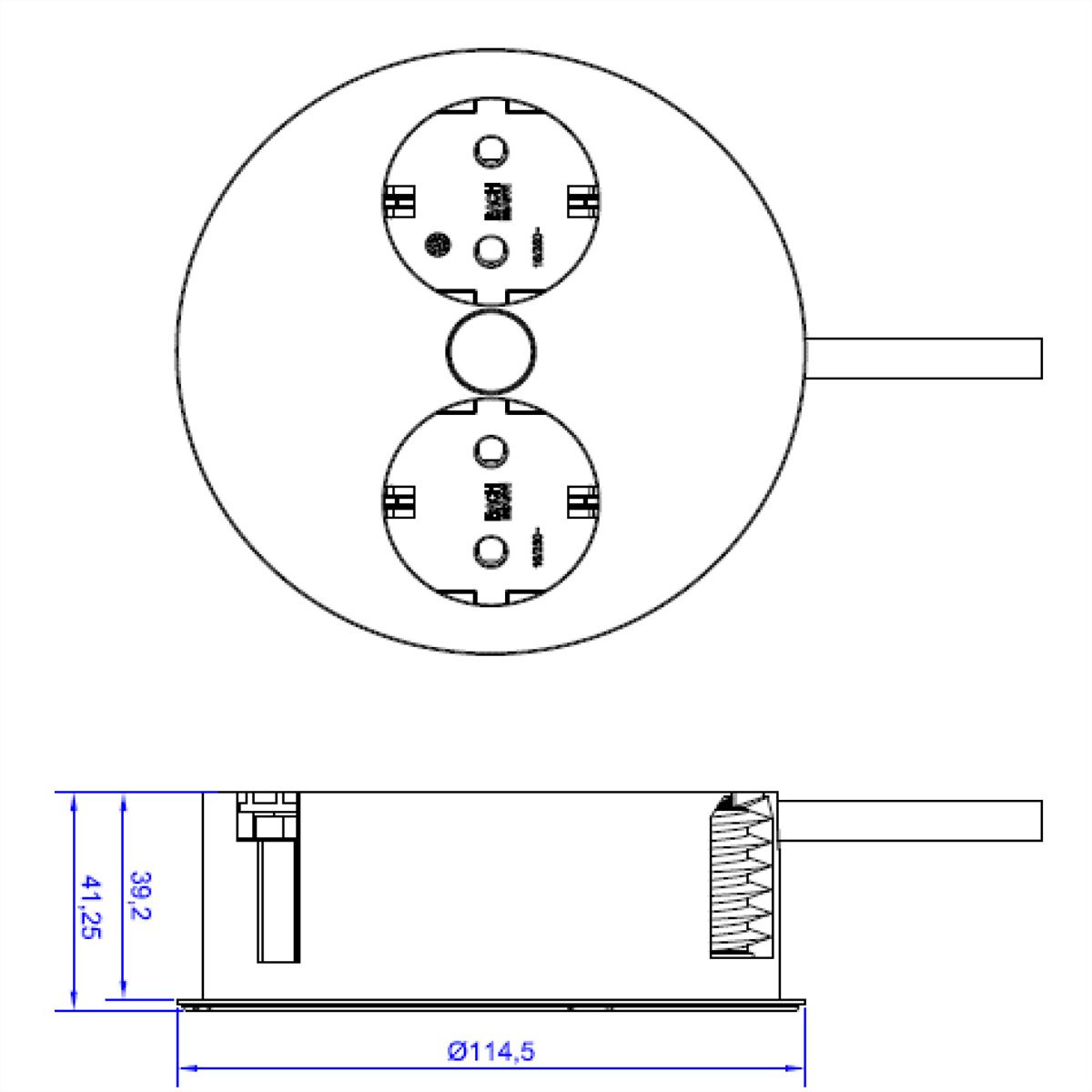 BACHMANN TWIST 2x earthing contact, wire end ferrules, earthing contact mounting plug, black, 2 m