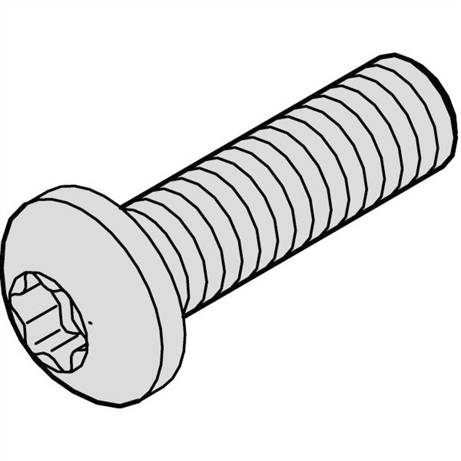 SCHROFF Kruiskopschroef, Torx, Staal vernikkeld, M2,5 x 14 mm