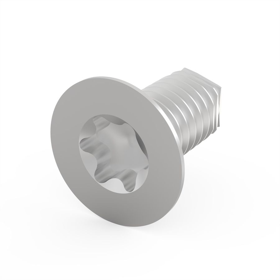 SCHROFF Countersunk Screw, Torx, M4 x 8, 100 Pieces
