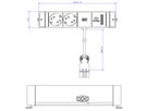 BACHMANN DESK RAIL 2x Geaard stopcontact 1x USB Oplader