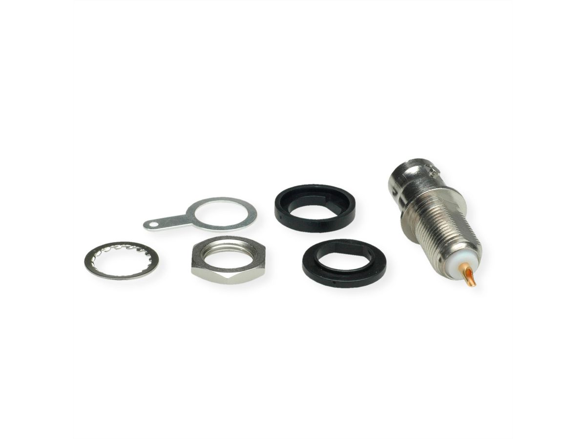 TELEGÄRTNER BNC Bulkhead Socket, insulated with black insulating washers