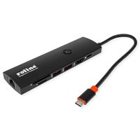 ROLINE USB 3.2 Gen2 Type C Multiport Dockingstation, HDMI 4K60, USB 3.2 Gen2, USB-C PD, LAN, SD-Card Reader