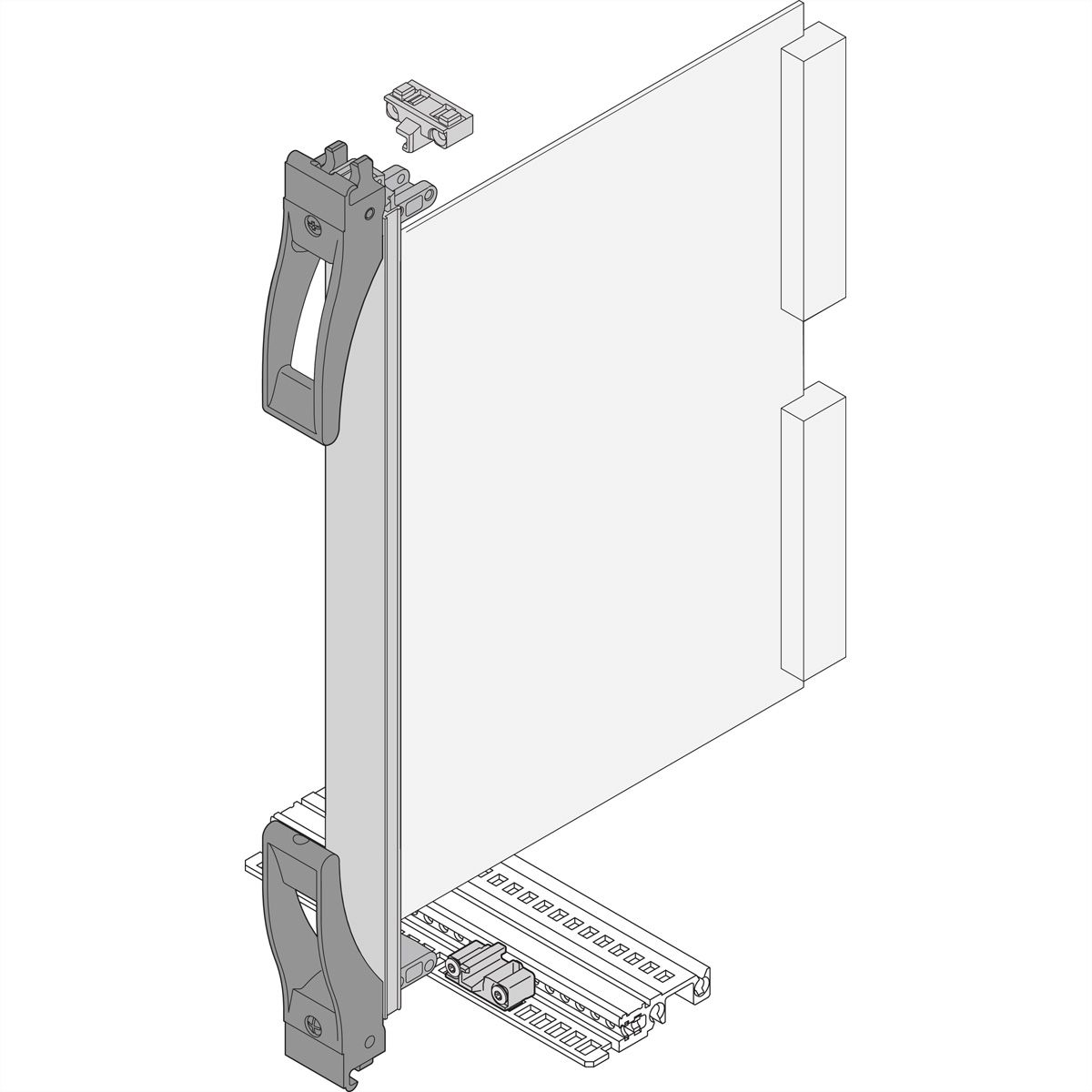 SCHROFF-insteekset met XL-handgreep, afgeschermd, zwart, 6 HE, 4 HE